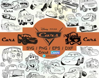 Cars Svg, Lightning McQueen Svg, Cars Svg Files For Cricut, Lightning McQueen Cut Files, Cars Png, Layered SVG Bundle, Cars For Cricut