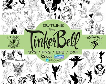 Tinkerbell Silhouette SVG Bundle: Fee, Cricut, Clipart, Dateien (Digitaler Download)