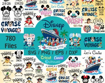 Disney Cruise Line SVG Bündel 2026 | Alle Disney Kreuzfahrtschiffe PNG und SVG | Kreuzfahrt Shirt, Tasse, Telefon Hülle Designs | Sofort Download
