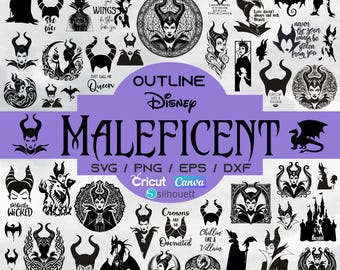 Maleficent SVG Bundle, Dark Fairy Clipart, Cricut Files (Digital Download)