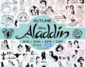 Aladdin SVG Bundle: Princess Jasmine & Genie Clipart (Digital Download)