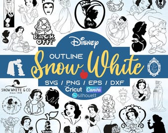 Snow White Svg Bundle, 7 Dwarfs Png Clipart, Evil Queen Cut Files, Fairy Tale Princess Printable, Cricut Design Pack, Digital Download
