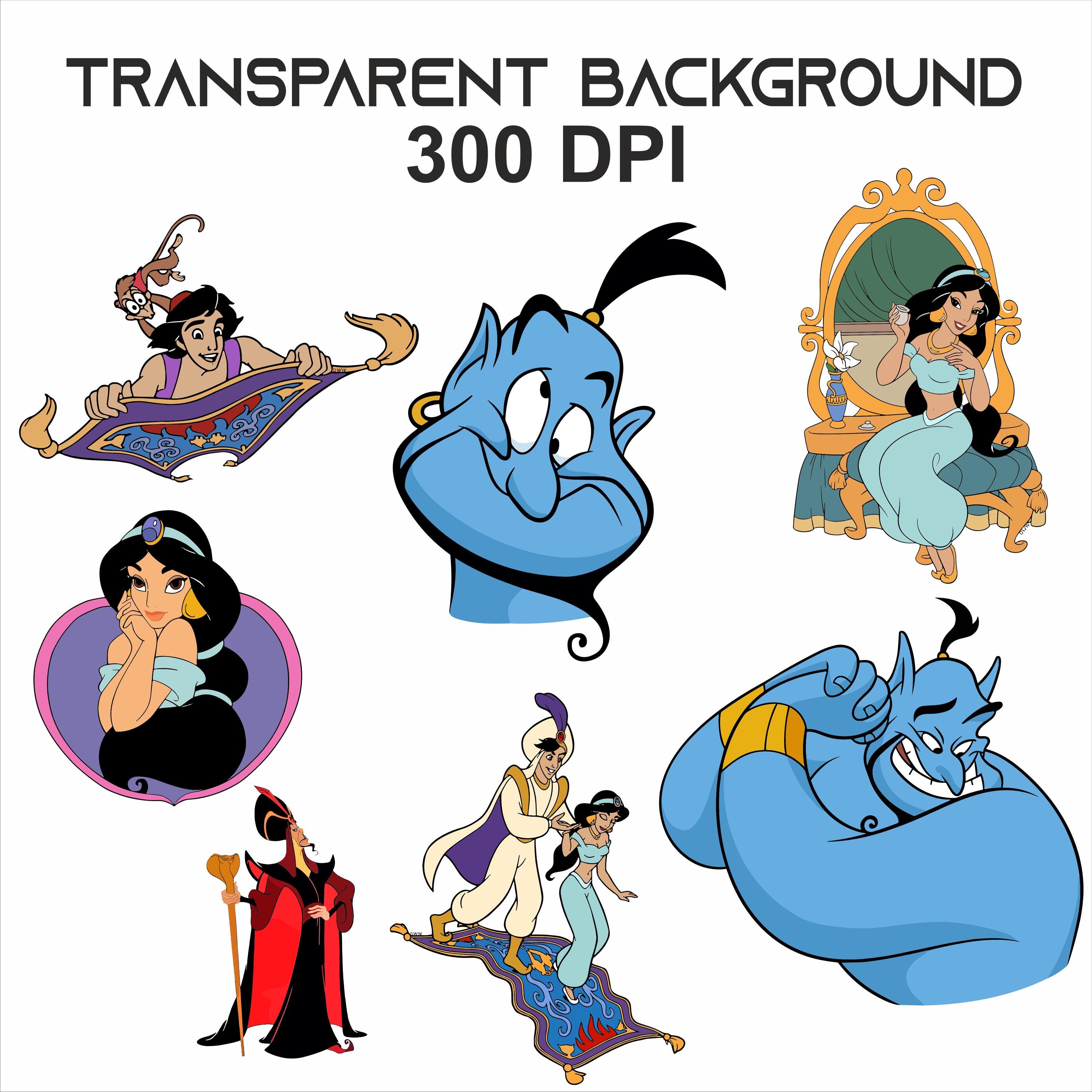 Aladdin SVG Bundle: Princess Jasmine & Genie Clipart (digital Download ...