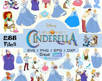 Cinderella Clipart Bundle: 288 Files (Digital Download), Cinderella PNG Cliparts Bundle, Cinderella PNG Cartoon Sublimation Cliparts