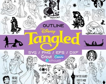 Rapunzel SVG Bundle, Rapunzel Svg Files for Cricut and Silhouette, Tangled Clipart, Rapunzel Clipart, Rapunzel Png Svg, Digital Download