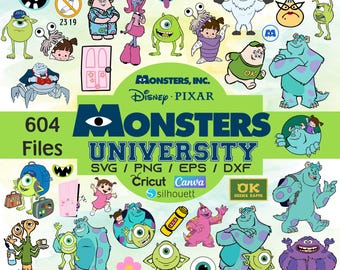 Monsters Inc PNG, Monsters Clipart Bundle, Monsters Inc SVG PNG Instant Digital Download, Monster Inc Alphabet Clipart