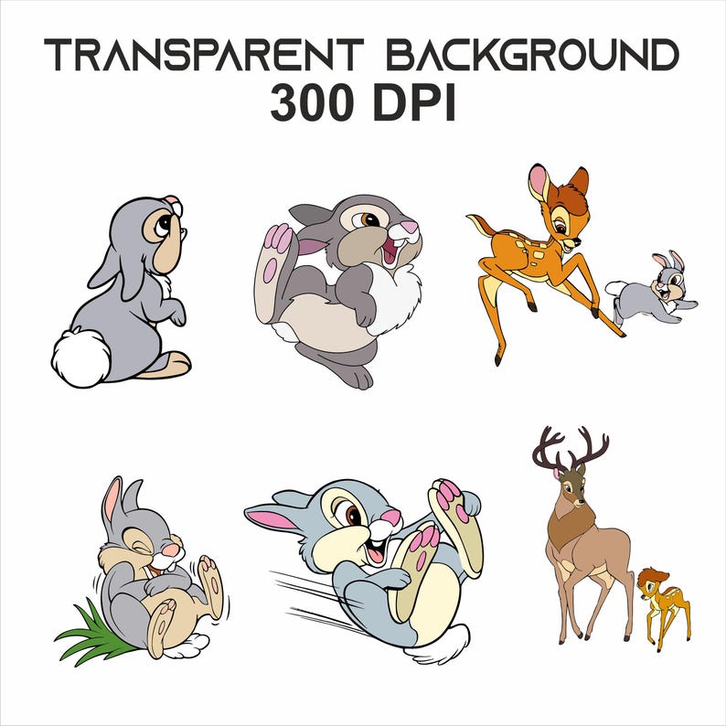 Bambi Mega Bundle, Bambi Svg, Bambi Clipart, Bambi Deer Png, Thumper ...