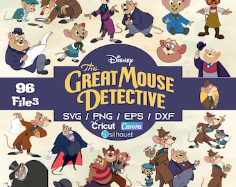 The Great Mouse Detective Characters SVG Bundle – 96 Files | PNG, Eps, DXF for Cricut, Silhouette & Canva