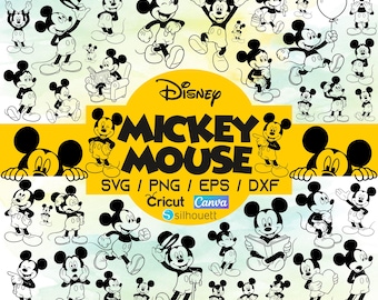Mouse Vector Svg Bundle, Mickey Clipart, Layered digital file SVG for Cutting Machines Vector Instant Download