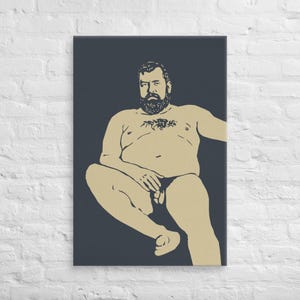 Minimalist Bear Canvas Print – Simple Bears Series - Body Positive Queer Wall Art