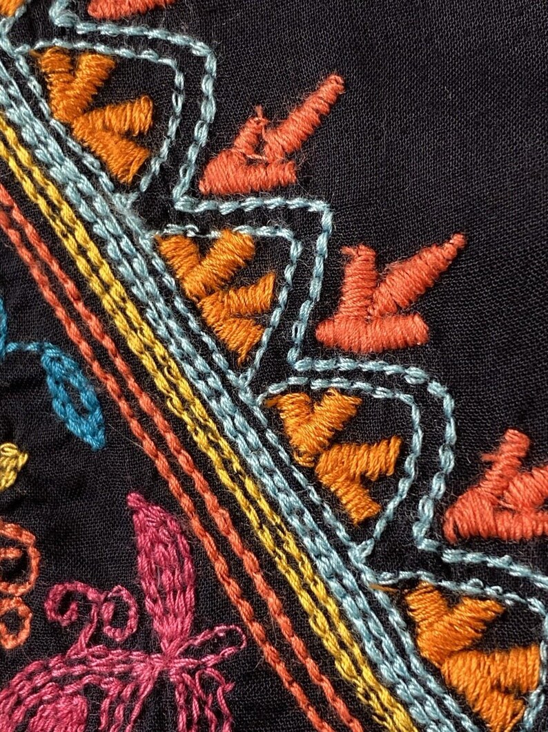 Anthropologie Plenty by Tracy Reese Schwarzes besticktes Boho ärmelloses Top groß Bild 2
