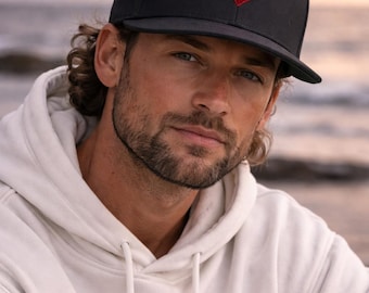 Heart Snapback Hat | Structured High Profile Cap | Minimal Streetwear