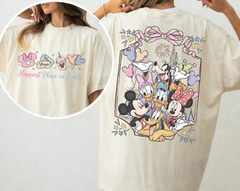Mickey Minnie Happiest Place on Earth PNG, Magic Kingdom Coquette Bow Design (Digital Download)