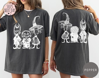 Comfort Colors Two-Sided Lock Shock Barrel Tee - Disney Trick or Treat Party Shirt - Nightmare Before Xmas Halloween Outfit