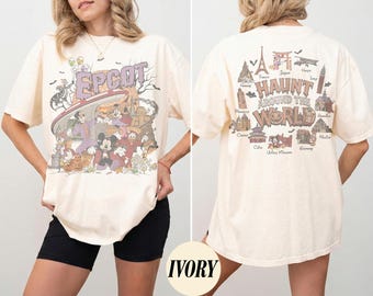 Comfort Colors Disney Epcot Halloween Shirt 2026, Figment Mickey and Friends Halloween Tee, Epcot World Traveler Haunt Around The World Tee