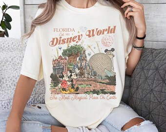 Walt Disney World PNG, Mickey Minnie Florida Retro Collage, Most Magical Place on Earth Digital Download, Disneyworld Vintage Sublimatio