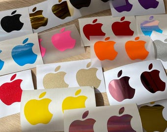 Pour sticker logo Apple, sticker logo Iphone, sticker Apple scintillant, sticker Apple feuille, sticker logo Apple or rose, sticker logo Iphone