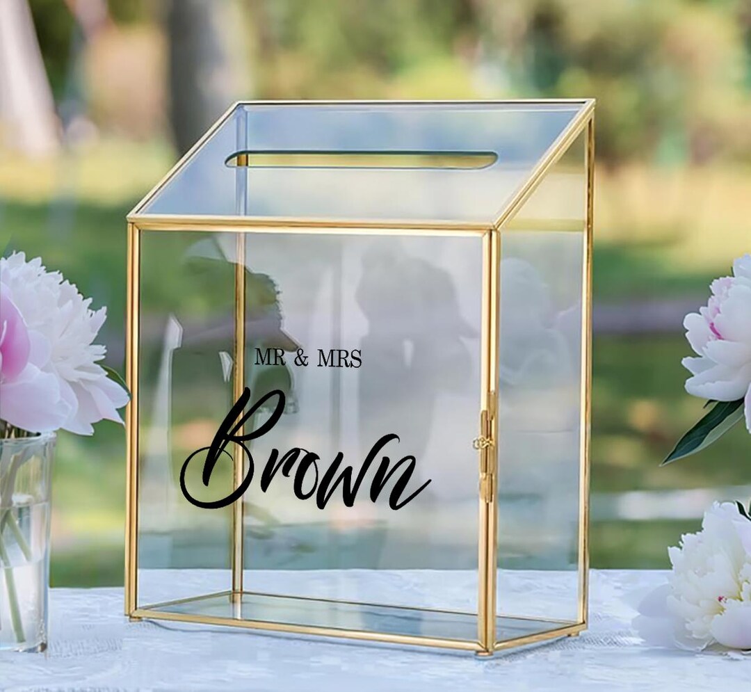 Custom Decal for Wedding Cards Box, Gift Box Sticker, Personalized ...