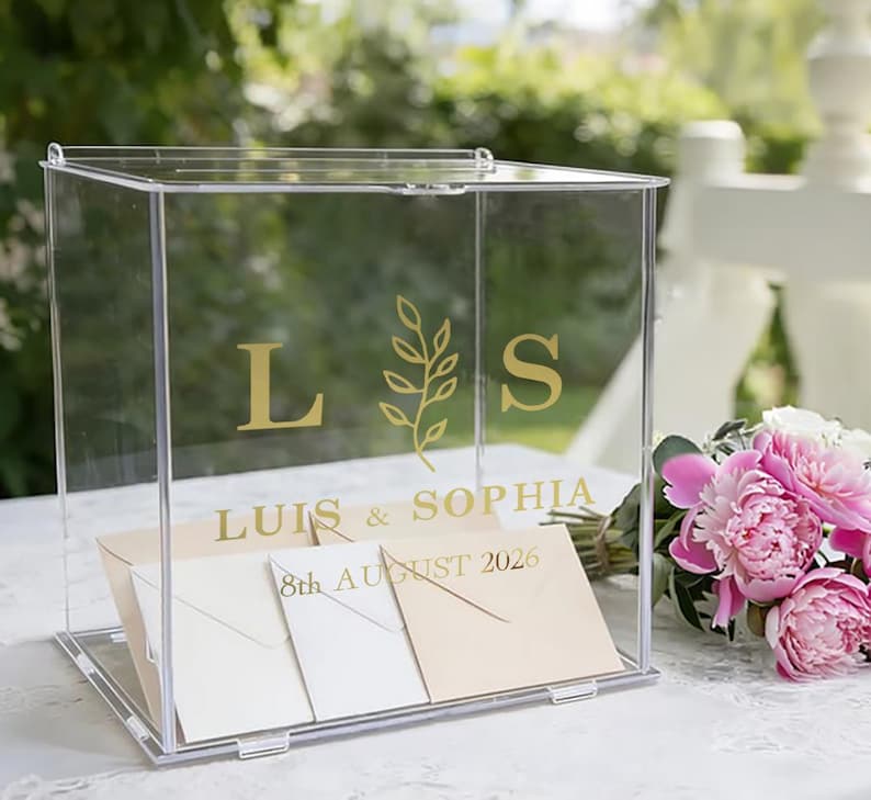 Custom Decal for Wedding Cards Box, Gift Box Sticker, Personalized ...
