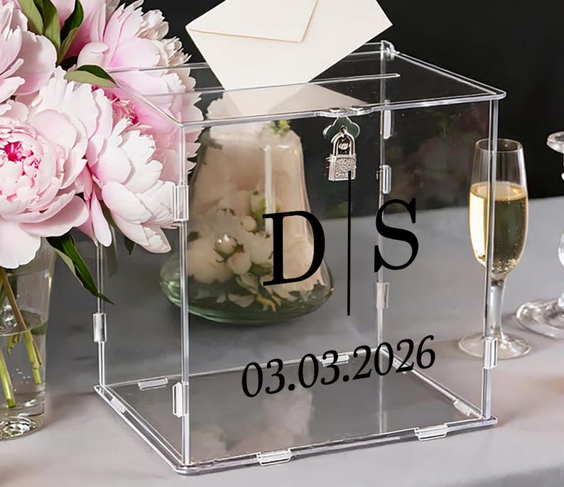 Custom Decal for Wedding Cards Box, Gift Box Sticker, Personalized ...