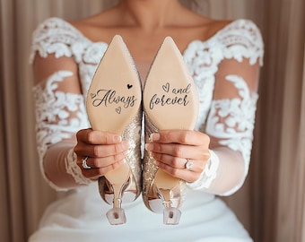 Custom Wedding Shoes Sticker, Always and Forever sticker, Wedding Sticker, Wedding Shoes Decal, Personalized Wedding shoe sticker