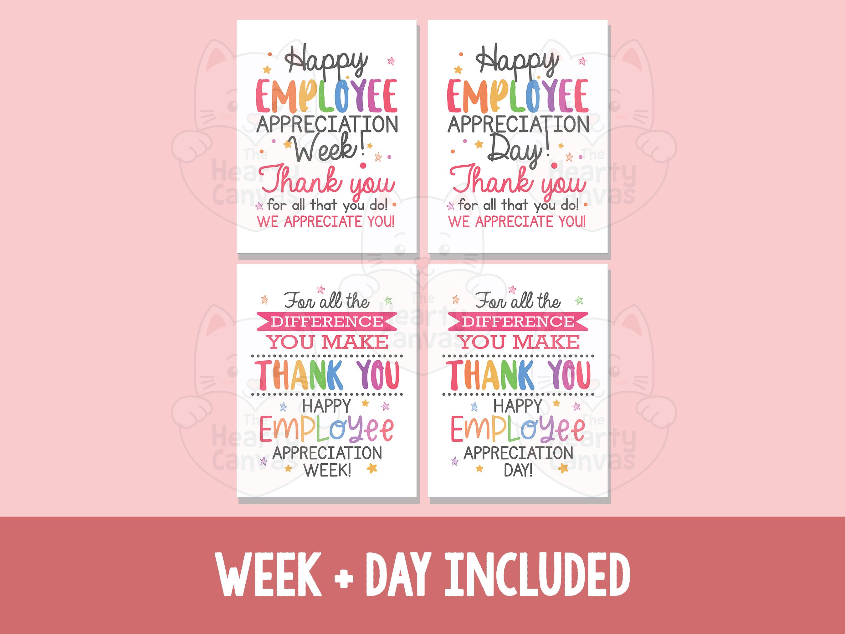 Employee Appreciation Week Printable Posters, Thank You Employees Day ...