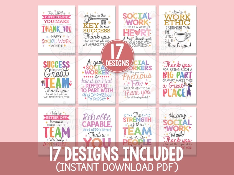 Social Work Month Printable Signs, Thank You Social Worker Appreciation ...