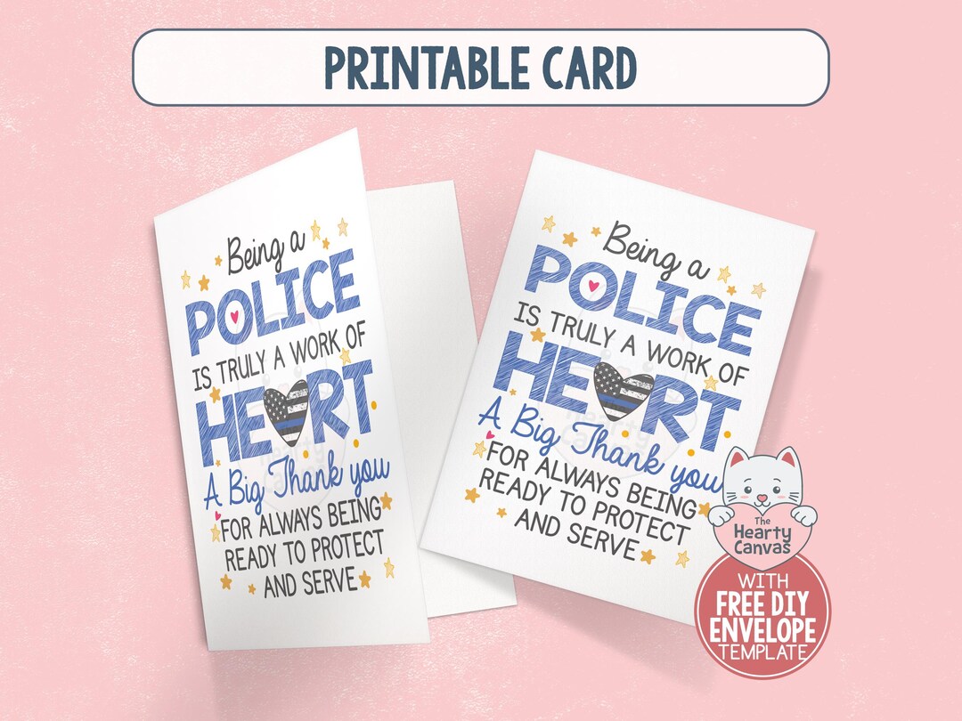 Police Appreciation Gift, Printable Police Week Card, Police Thank You ...