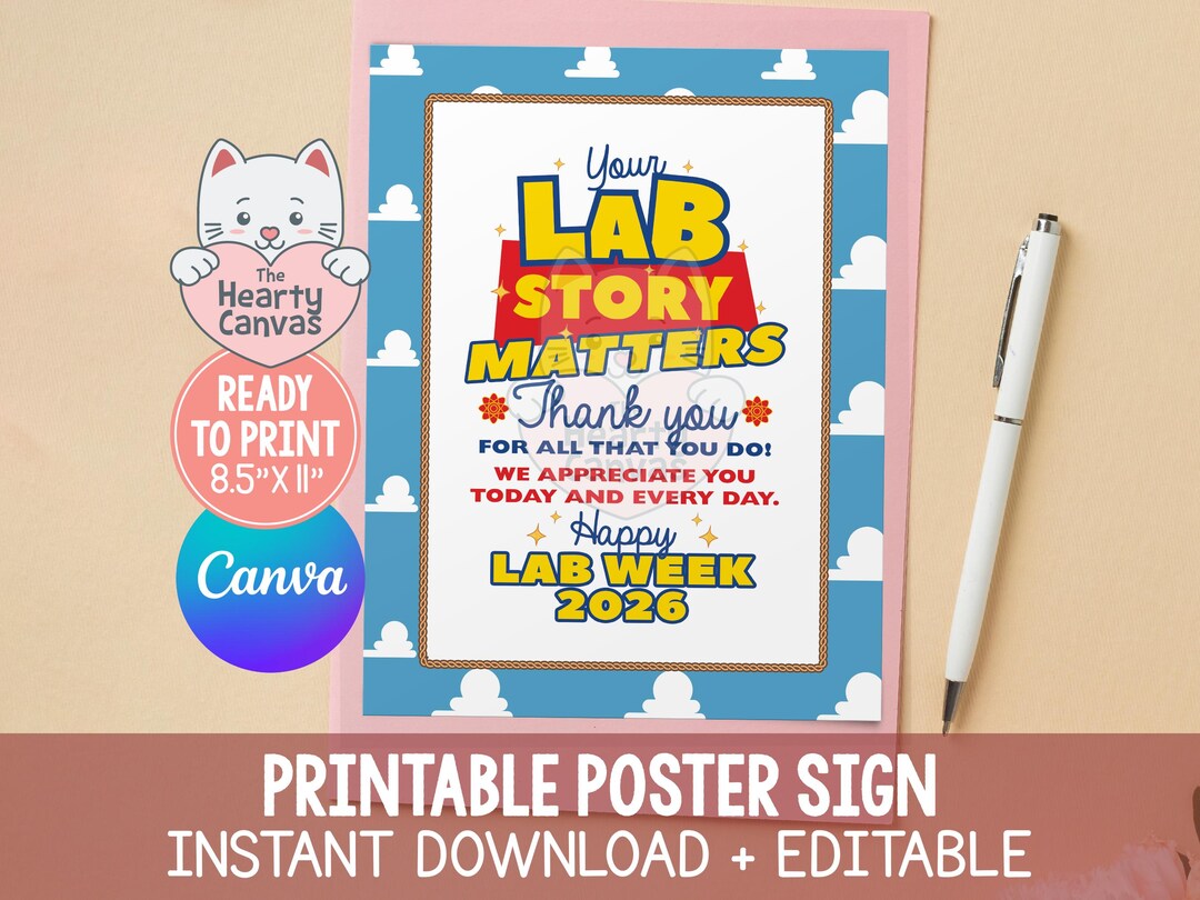 Lab Week Sign Printable, Happy Lab Week 2026 Decor Lab Story Theme - Etsy