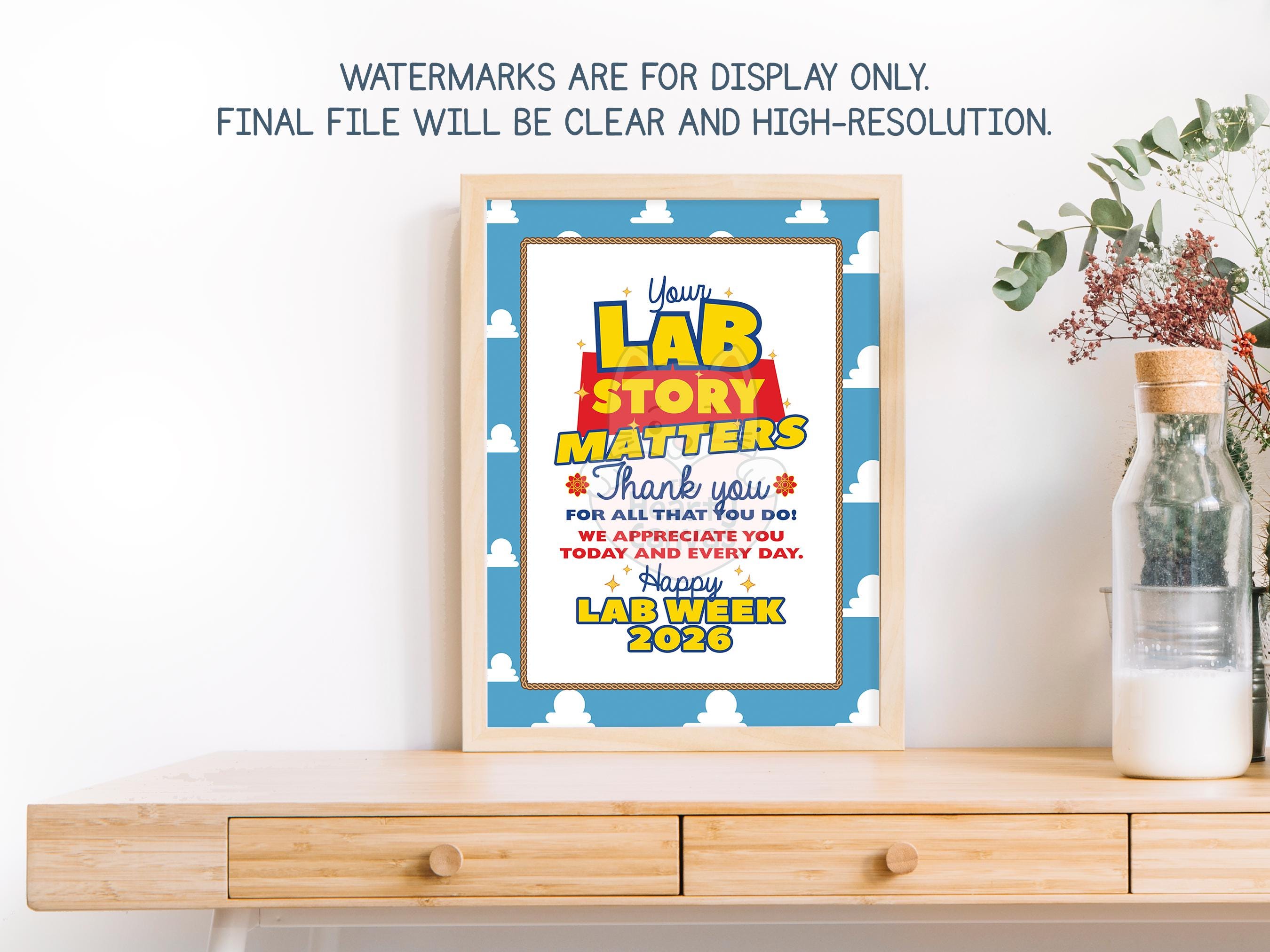 Happy Lab Week. Sign Lab Week Sign Printable, Happy Lab Week 2026 Decor Lab Story Theme - Etsy