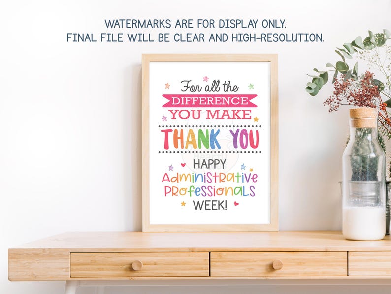 Administrative Professionals Day Sign, Printable Admin Appreciation ...