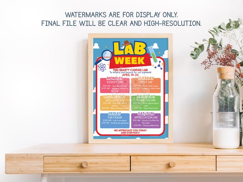 Lab Week Itinerary Poster Sign, National Lab Week Events Schedule ...