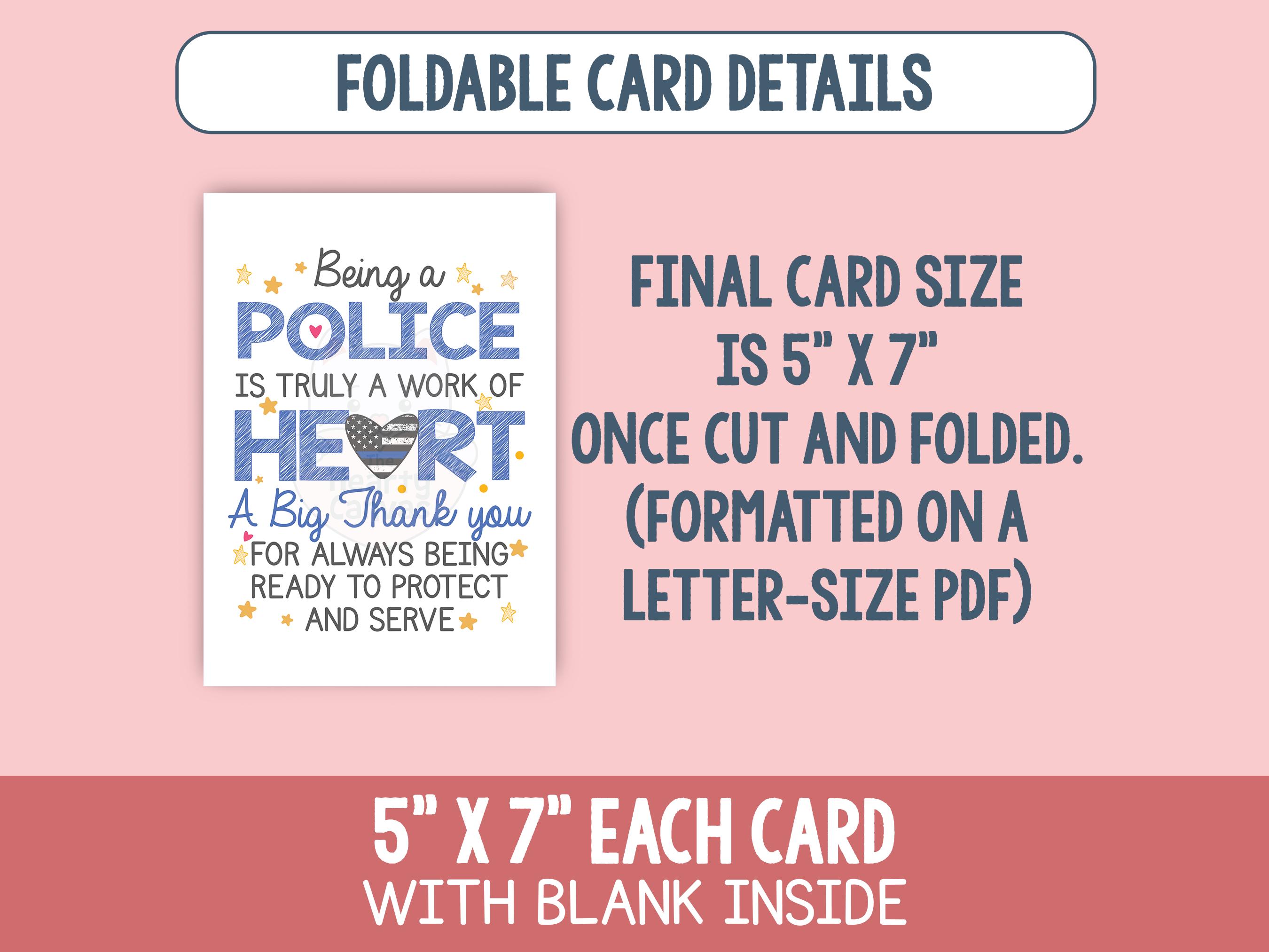 Police Appreciation Gift, Printable Police Week Card, Police Thank You ...