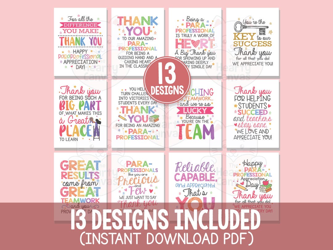 Paraprofessional Appreciation Signs, Thank You Para Appreciation Day ...