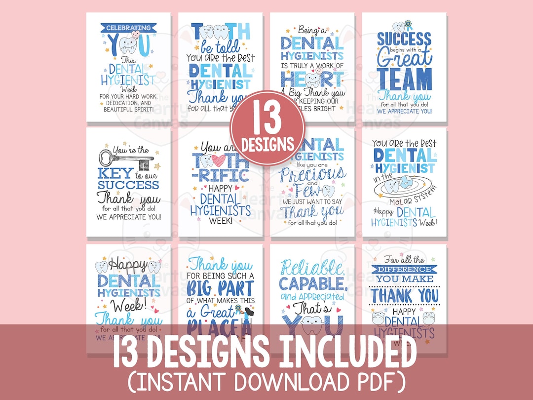Printable Dental Hygienist Week Signs, Dental Hygienist Week Decor - Etsy