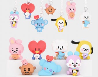 BT21 BTS 3D Keychains & Mini Figurines – Cute Kpop Collectible – Army Fan Gift – Desk Decor – Mini 3D Printed