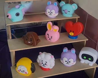 BT21 BTS Lightstick Topper – Cute Army Bomb Accessory – Kpop Fan Gift – Desk Decor – Mini 3D Printed