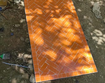 Handmade Mosaic Rectangular Table – Artisan Zellige Dining Top , Coffee Table, Patio, Kitchen, Custom Sizes