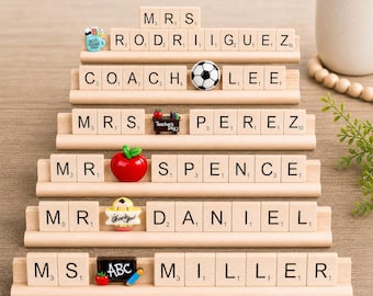 Personalized Teacher Name Sign, Wooden Desk Name Plate, Custom Teacher Gift, Classroom Decor, Back to School Teacher Gift