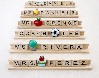 Personalized Teacher Name Sign | Custom Wooden Desk Name Plate | Teacher Gift | Classroom Decor | Back to School Gift