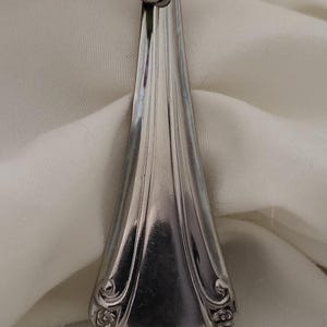 Pendant Necklace - Antique Scroll Pattern -upcycled Vintage Silverware Jewelry -   24 Inch Ball Chain included.