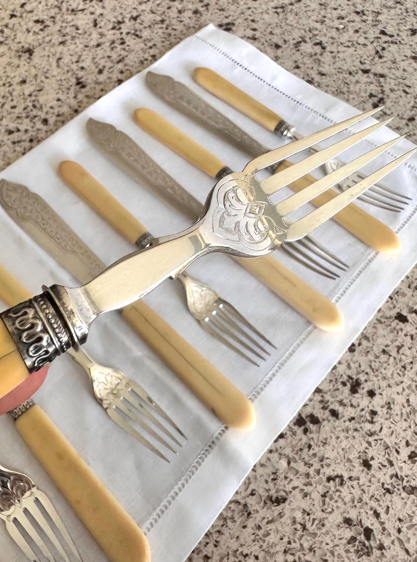 Silver Fish Knife and Fork Set - Etsy