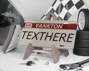 Plaque d'immatriculation Yankton personnalisable, oeuvre d'art murale pour joueur, plaque métallique en aluminium