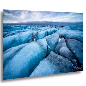 Vatnajokull IJsland gletsjerijs textuur foto landschap Wall Art Print