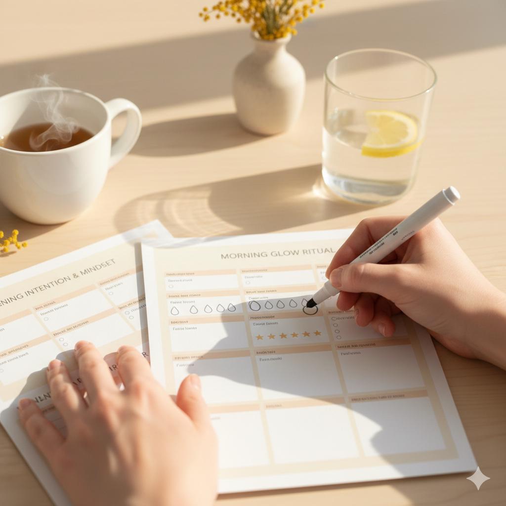 Mourning Routine Intentions Worksheet Morning Routine Planner, Daily Intention & AM Rituals Worksheet ...