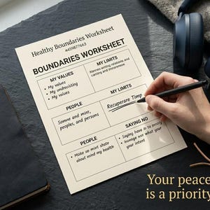 Healthy Boundaries Worksheet, Personal Space & Limits Guide, Therapy Tool PDF