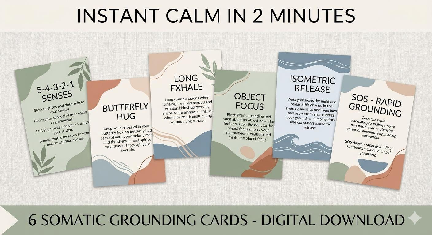 Somatic Grounding Cards for Anxiety Relief, Vagus Nerve Reset (PDF ...