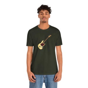 Jazz Bass Guitar T-Shirt | Fender J-Bass Illustration Tee | Bassist Gift Music Lover image 11