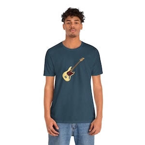 Jazz Bass Guitar T-Shirt | Fender J-Bass Illustration Tee | Bassist Gift Music Lover image 14