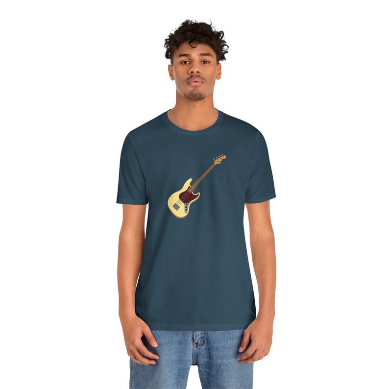 Jazz Bass Guitar T-Shirt | Fender J-Bass Illustration Tee | Bassist Gift Music Lover image 14